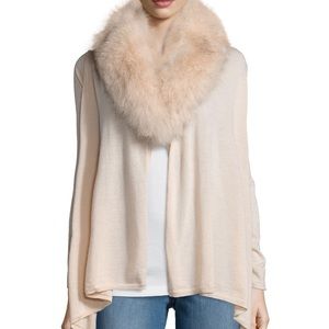 Alice + Olivia Cream Sweater with fur